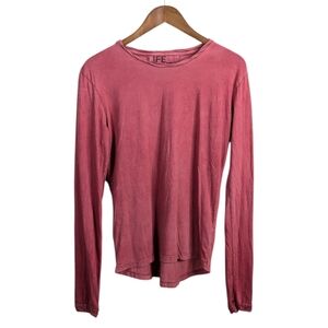 Free City Lets Go Together Life Nature Love Long Sleeve Top Medium Pink Twist He